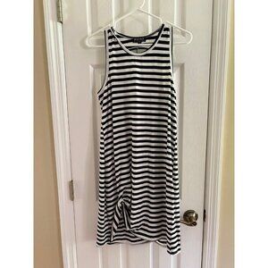 Striped Sleeveless Dress Black & White NEW